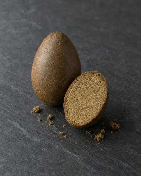 Egg Hash — pressed, hemp resin on slate
