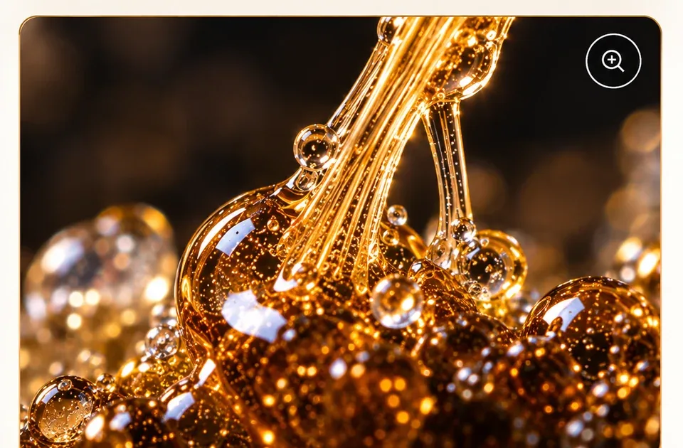 Macro detail of plant resin
