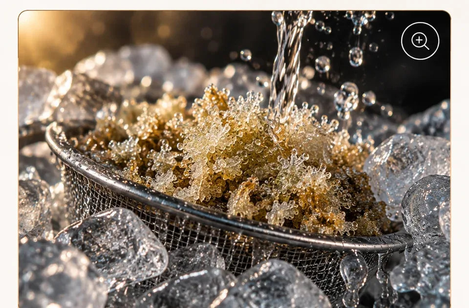 Controlled water-and-ice separation process