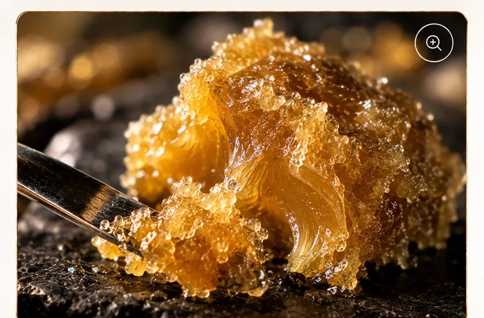 Detail of resin during controlled curing