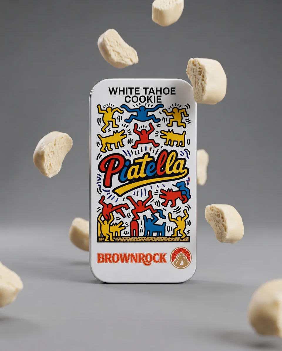White Tahoe Cookie: packaging reference (illustrative)